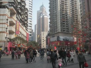 The_pedestrian_mall_in_Nanping_District,Chongqing