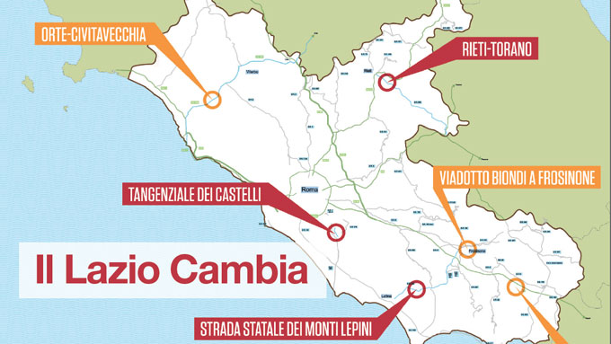 Lazio: ci sono 1 miliardo e 407 milioni per infrastrutture e opere strategiche